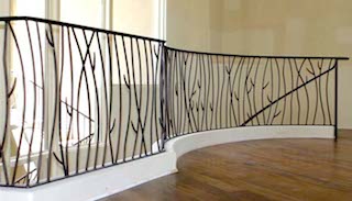 Rampe, escalier, en, fer, forgé, ferronnerie, d’Art,